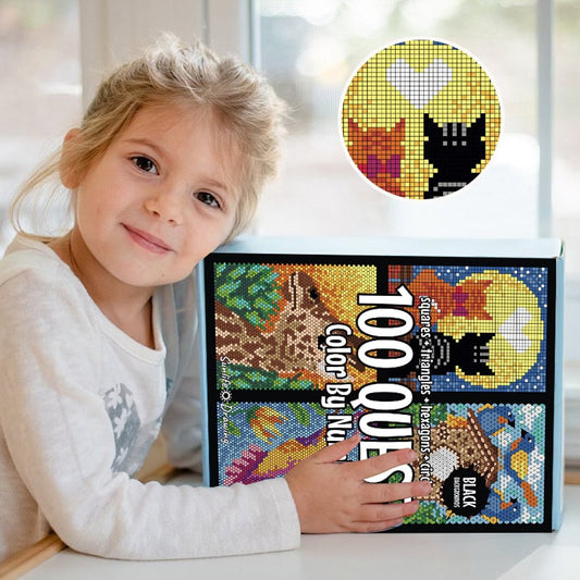 🎃Halloween Deal 50% OFF!🎨Mystery Mosaic Colour-by-Number Books – Relaxing Hidden-Picture Colouring Activity