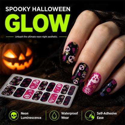 ❄️Summerfresh 50% OFF!🎃Glow-in-the-Dark Halloween Nail Wraps – 11 Spooky Designs