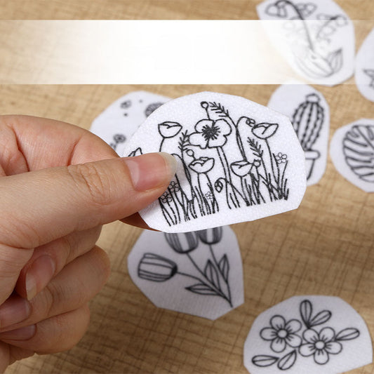 🎃Halloween Deal 50% OFF!🎨Water-Soluble Stick & Stitch Embroidery Patterns – Peel, Stitch & Rinse