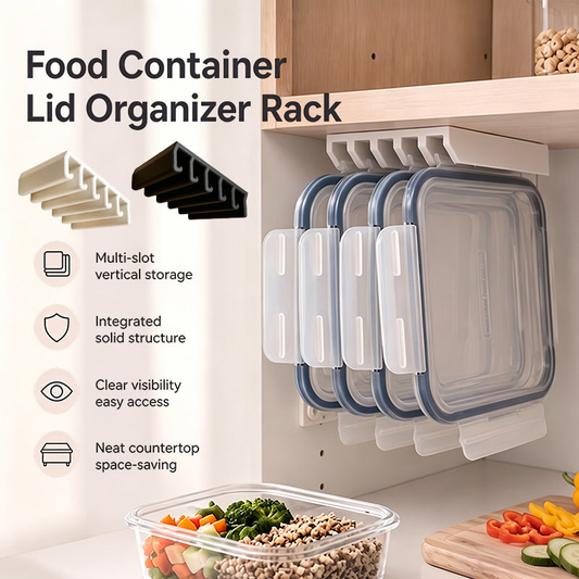 🎃BUY 1 GET 1 FREE!⬆️Under-Shelf Food Container Lid Organiser – 5-Slot Space-Saving Rack