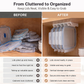 🎃BUY 1 GET 1 FREE!⬆️Under-Shelf Food Container Lid Organiser – 5-Slot Space-Saving Rack