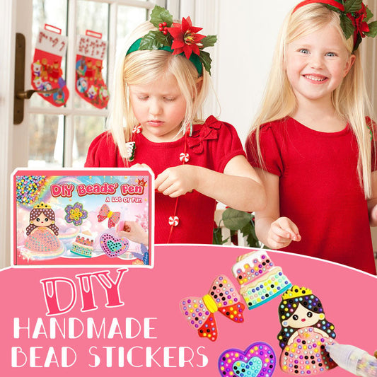 🎃Halloween Deal 50% OFF!🎨DIY Bead Art Sticker Kit – 5 or 10 Cartoon Designs