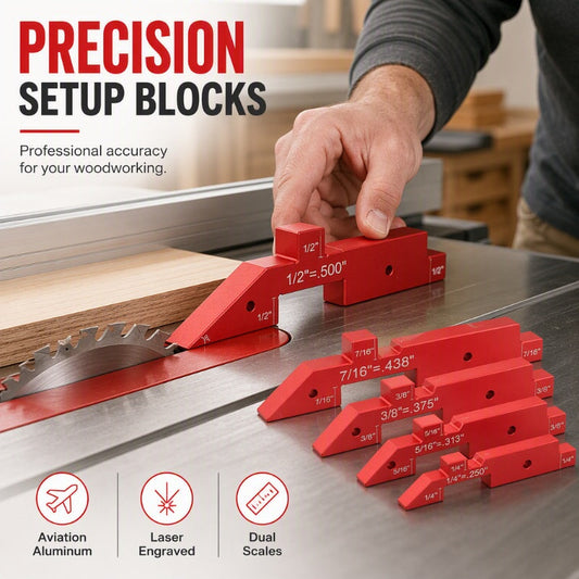 🎃Halloween Deal 50% OFF!📐Precision Woodworking Setup Blocks – For Router Tables, Table Saws & More
