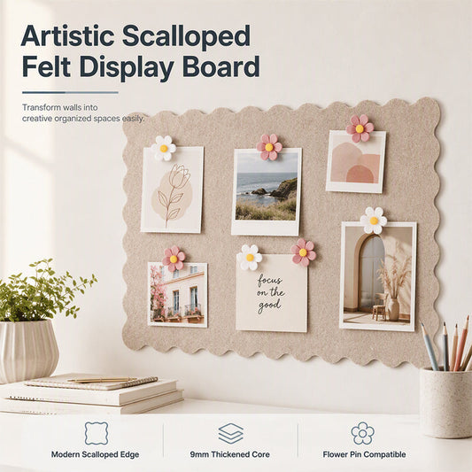 🎃Halloween Deal 50% OFF!🔥Scalloped Felt Memory Board – Family Photo & Keepsake Display