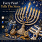🕎✨ DIY Hanukkah Pearl Art Kit – Shimmering Menorah Art with Wood Frame