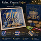 🕎✨ DIY Hanukkah Pearl Art Kit – Shimmering Menorah Art with Wood Frame