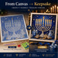 🕎✨ DIY Hanukkah Pearl Art Kit – Shimmering Menorah Art with Wood Frame
