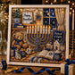 🕎✨ DIY Hanukkah Pearl Art Kit – Shimmering Menorah Art with Wood Frame