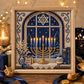 🕎✨ DIY Hanukkah Pearl Art Kit – Shimmering Menorah Art with Wood Frame