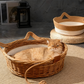 🎃Halloween Deal 50% OFF!🐱Cotton Rope Cat Basket Bed – Breathable Nest with Attached Toy