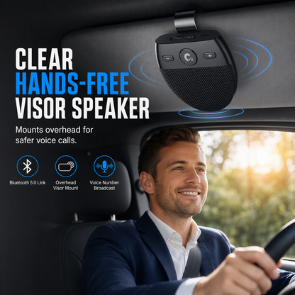 🎁2026 New Arrivals 50% OFF💥SP11 Car Sun Visor Bluetooth Hands Free Speakerphone with Vibration Activated Auto Power On A2DP Support and Caller ID Voice Prompt