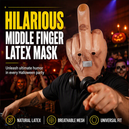 🎃Halloween Deal 50% OFF!🎃Funny Middle Finger Latex Mask – The Ultimate Cheeky Halloween Costume