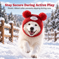 🎃Halloween Deal 50% OFF!🐻Cosy Teddy Bear Dog Snood Hat – Soft Knitted Winter Hood with Pom-Poms
