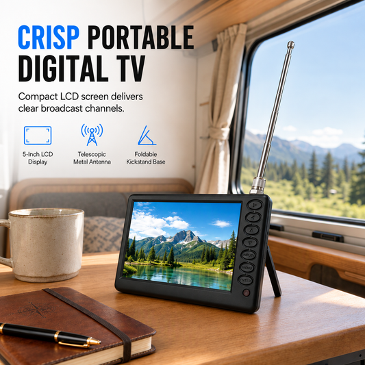 🎃Halloween Deal 50% OFF!📺5-Inch Rechargeable Portable Digital TV – A Handy Little Screen for Home & Campervan