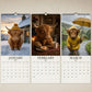 🎃Halloween Deal 50% OFF!🔧🐮2027 Grumpy Highland Cows A4 Wall Calendar – A Year of Attitude