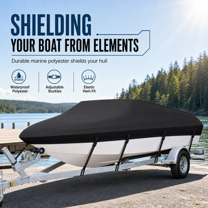 🎃Halloween Deal 50% OFF!🚤Waterproof V-Hull Boat Cover – Outdoor Protection for Storage & Mooring
