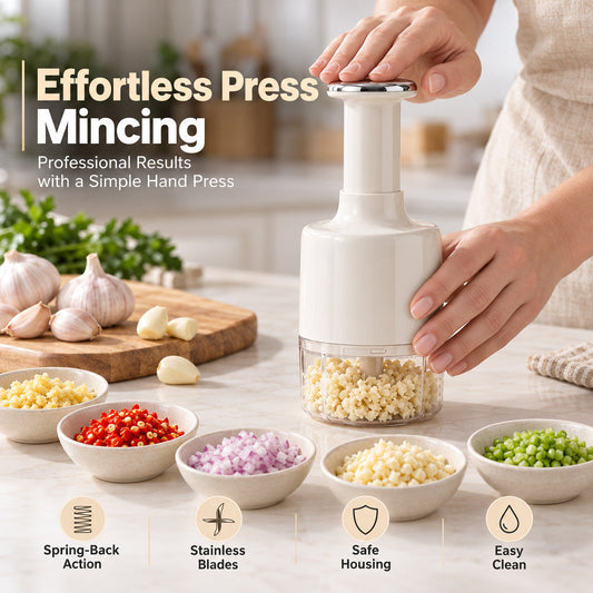 🎃Halloween Deal 50% OFF!🔥Manual Press Food Chopper – Quick Garlic, Onion & Veg Prep