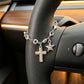 🎃Halloween Deal 50% OFF!✨Vintage Alloy Car Interior Charm – Cross & Star Pendant