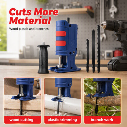 50% OFF!🔧Electric Drill to Reciprocating Saw Adapter – Portable Cutting Attachment for DIY Projects