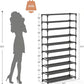 🎃Halloween Deal 50% OFF!👟10-Tier Slim Vertical Shoe Rack – Space-Saving Storage for Hallways & Small Spaces