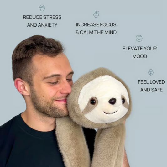 🎃Halloween Deal 50% OFF!🦥Weighted Hugging Sloth Plush – Soft, Cosy Cuddle Companion
