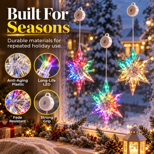 50% OFF!🎄Battery-Operated LED Christmas Window Light – Festive Suction-Cup Decoration