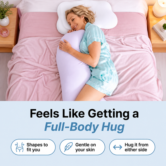 ❄️Summerfresh 50% OFF!💤Full-Body Support Pregnancy Pillow– Full-Length Knee, Leg & Body Support with Washable Cover
